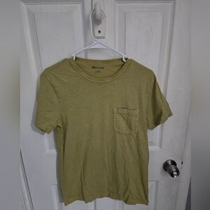 Madewell Womens Scoop Neck T-Shirt with Pocket Green Size XS
